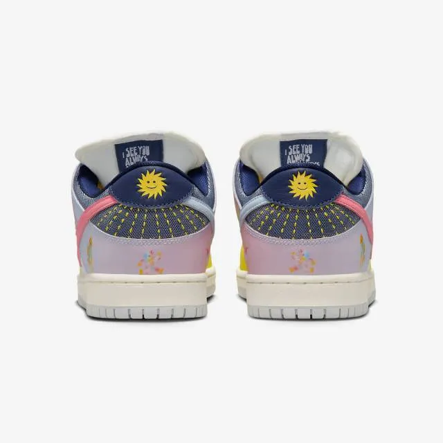 Xavier schipani x nike dunk low sb (be true trans joy/ multi-color/ pink gaze/ sail/ yellow) men us